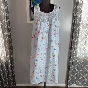 Ella Simone Floral & Butterfly Print Sleeveless Midi Length Nightgown SZ Small